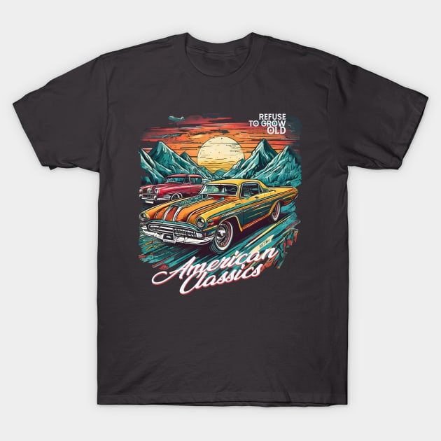 American Classic car T-Shirt by Tjhtt Autoarts